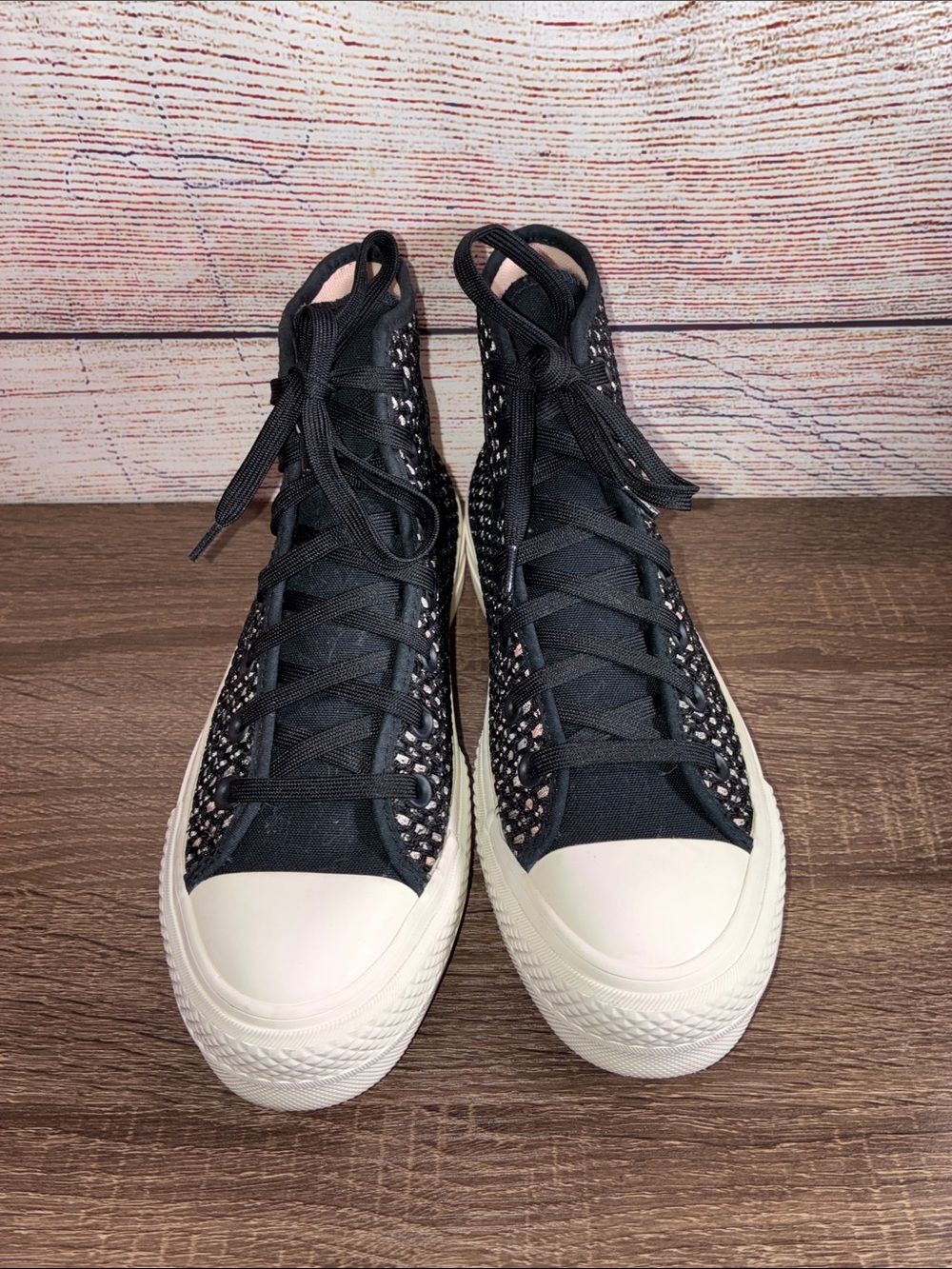 Worn Once Converse Chuck Taylor All Star Lift Platform Crochet High Top 7.5 - Picture 2 of 11